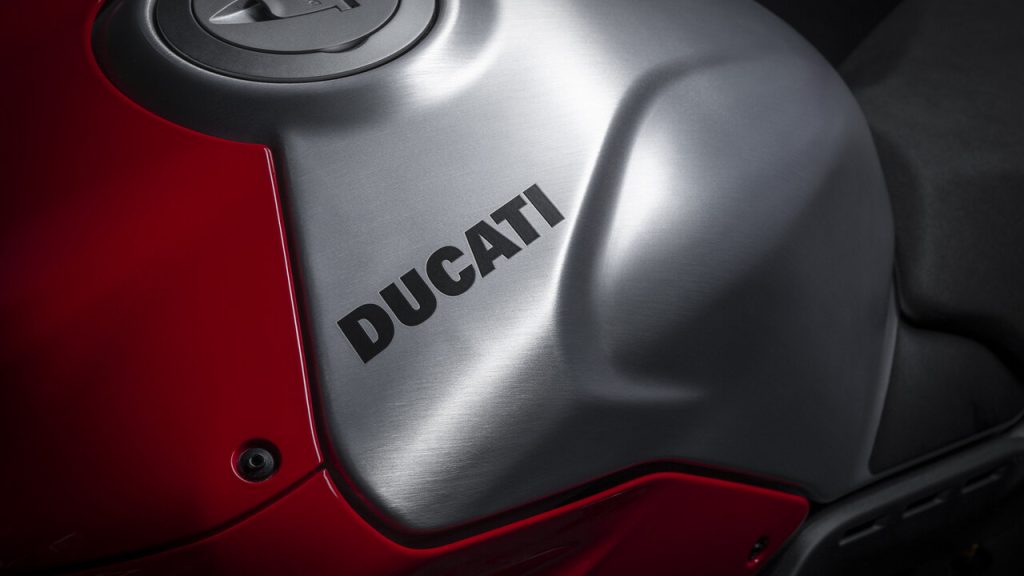 Foto do tanque da moto da Ducati