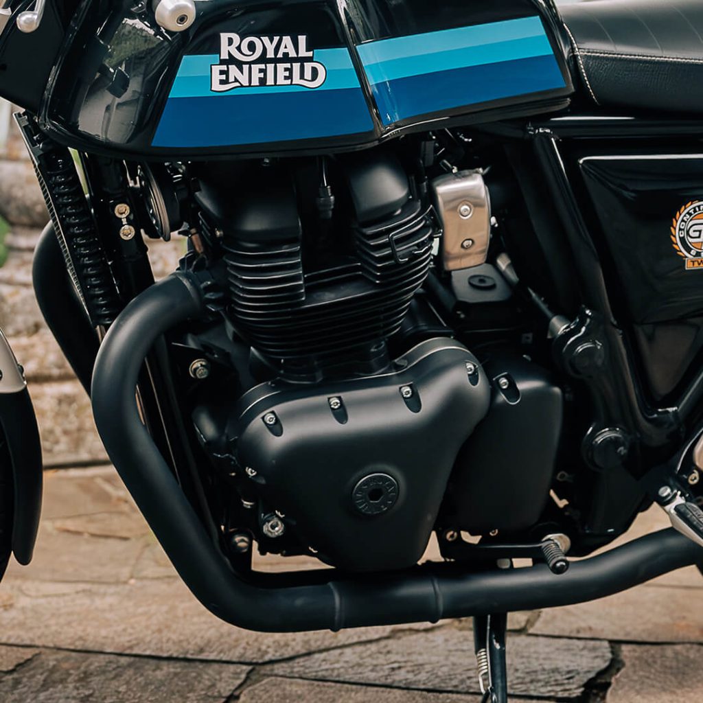 Foto do motor da moto da Royal Enfield