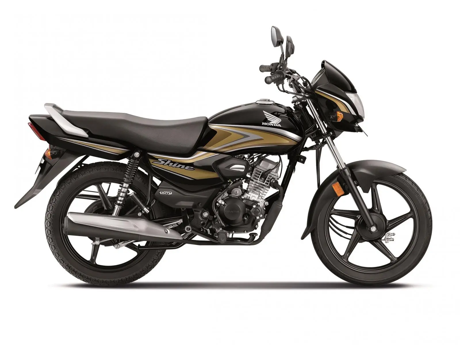 Honda Shine 100 preta e dourada